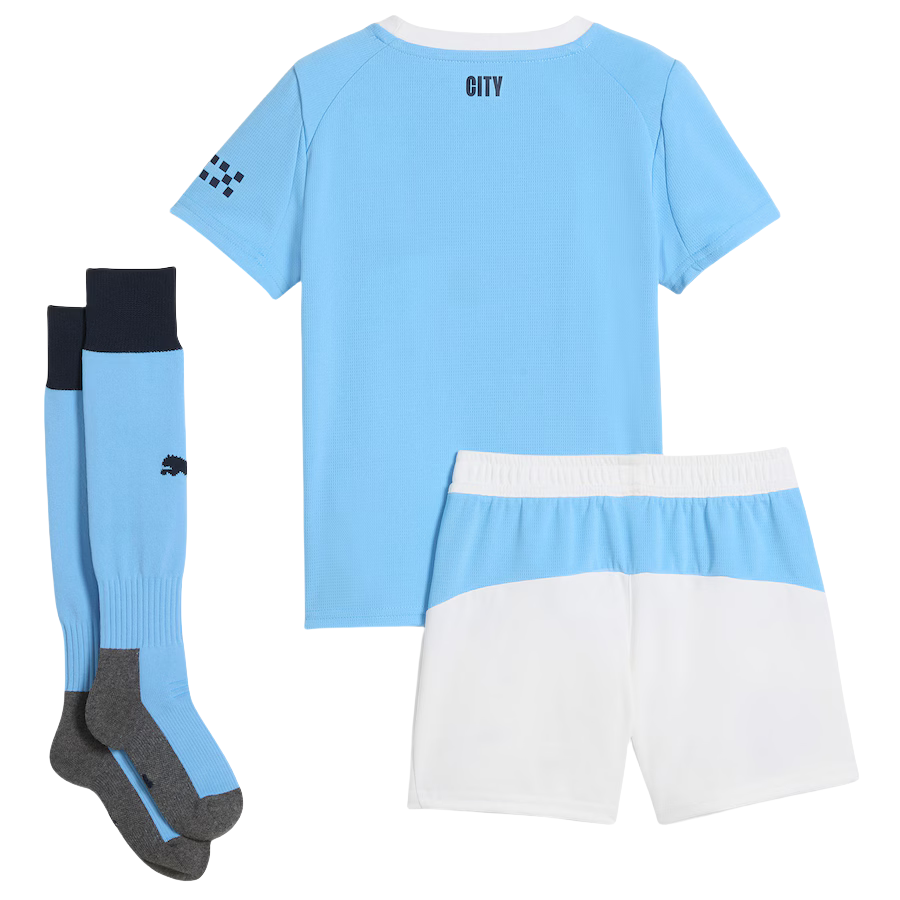 Manchester City Home Kids Soccer Jerseys Kit 2025-26 (Jersey+Shorts+Socks)