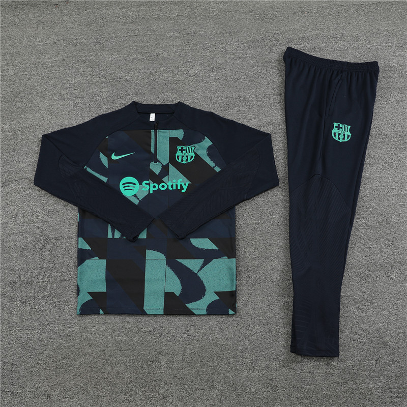 23-24 Barcelona Adults And Training Suits Black&Green Tracksuits Jerseys