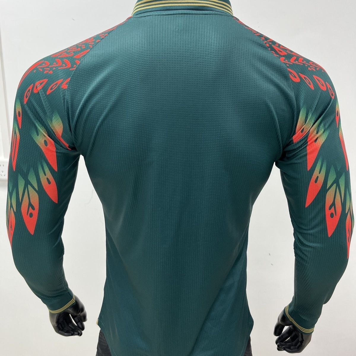 Mexico Gold Man Long Sleeve Player Version Jersey 25/26 Red Green