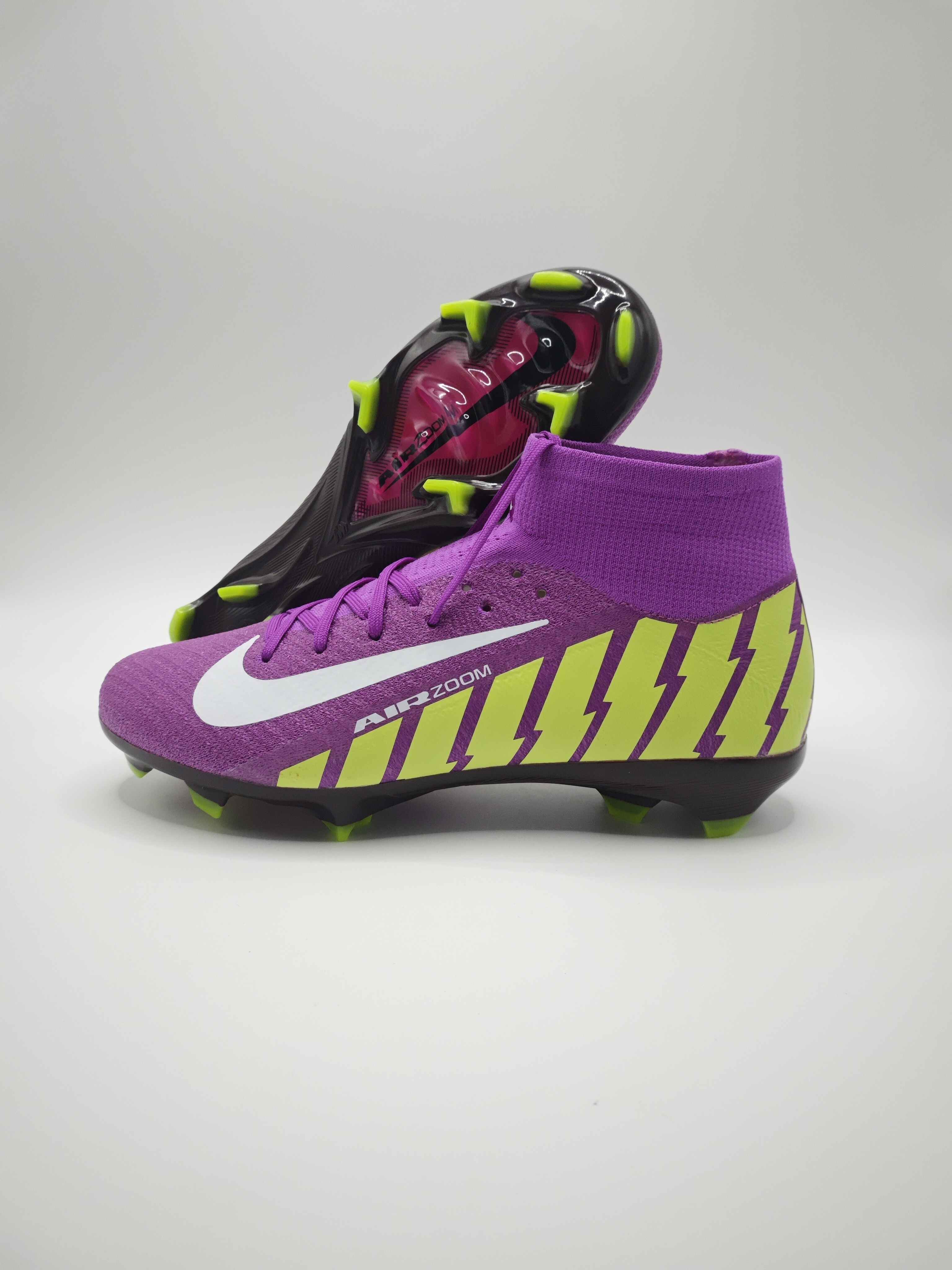 Nike Mercurial 16 FG Soccer Cleats with Built-in Bonded Pack: Full Air Cushion for All-Match Comfort, Waterproof Knit for Wet Pitches