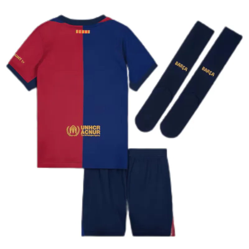 2024/25 Kids Barcelona Home Full Kit(Jersey+Shorts+Socks)  - Spotify Logo Without Text