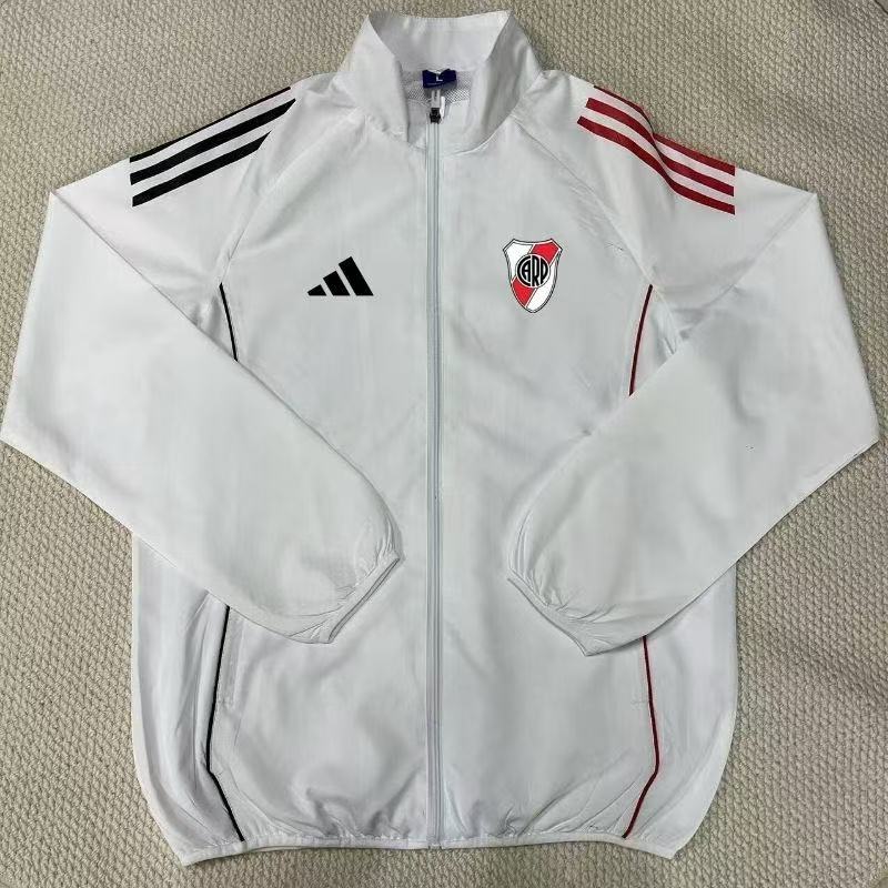 River Plate 2025/26 White Training Jacket | Adidas AEROREADY Full-Zip Track Top
