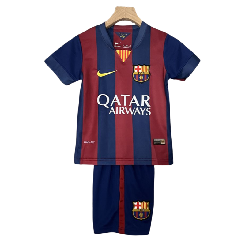 14-15 Barcelona Home Retro Kids Kit Football Jersey